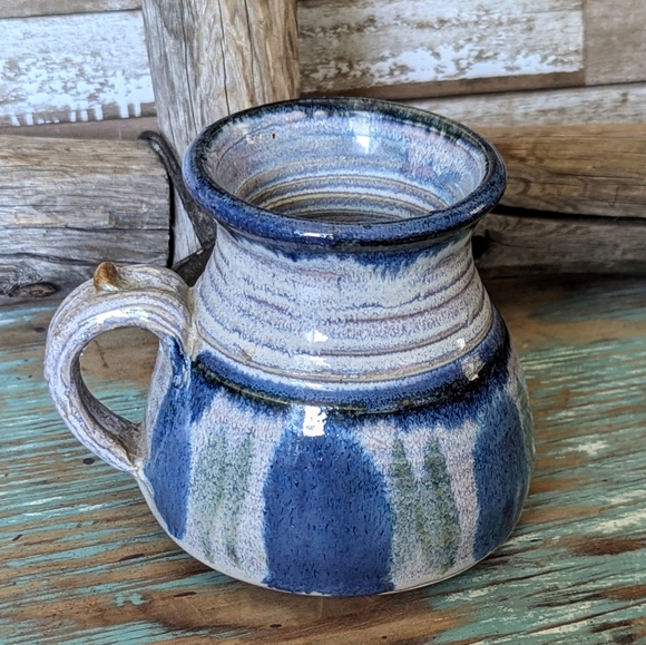 Vintage Pottery Stoneware Blue Mug - Picture 5 of 8